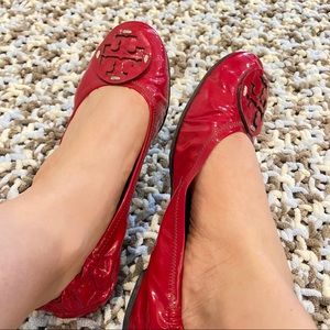 Tory Burch Orchid Pink Patent Reva Ballet Flat